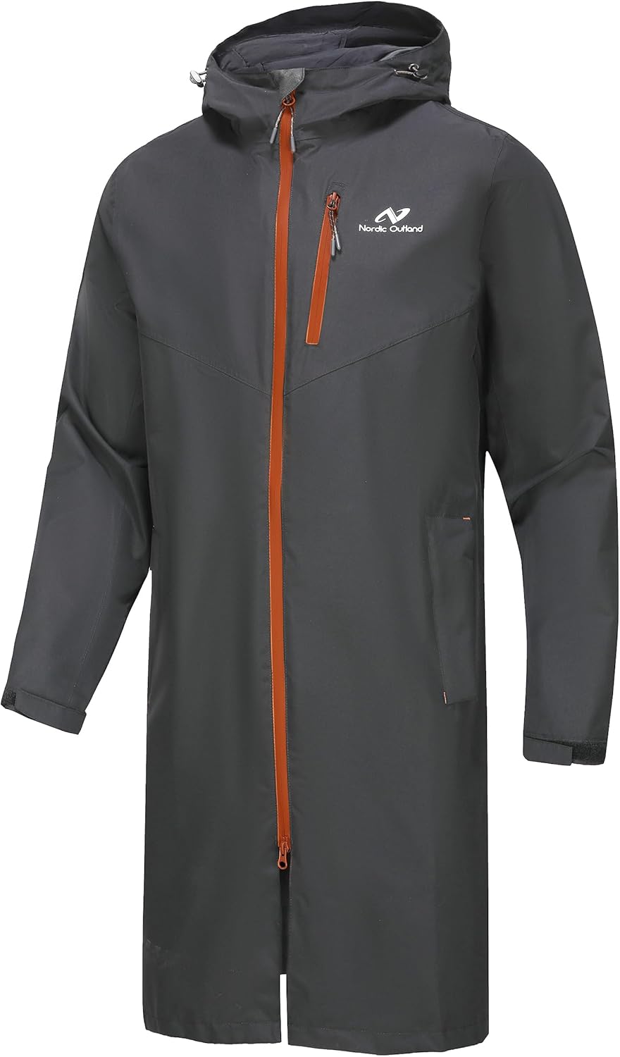 Rain Jacket Men,Waterproof Breathable Long Raincoat with Hood Mesh Lining,Windbreaker for outdoor activities