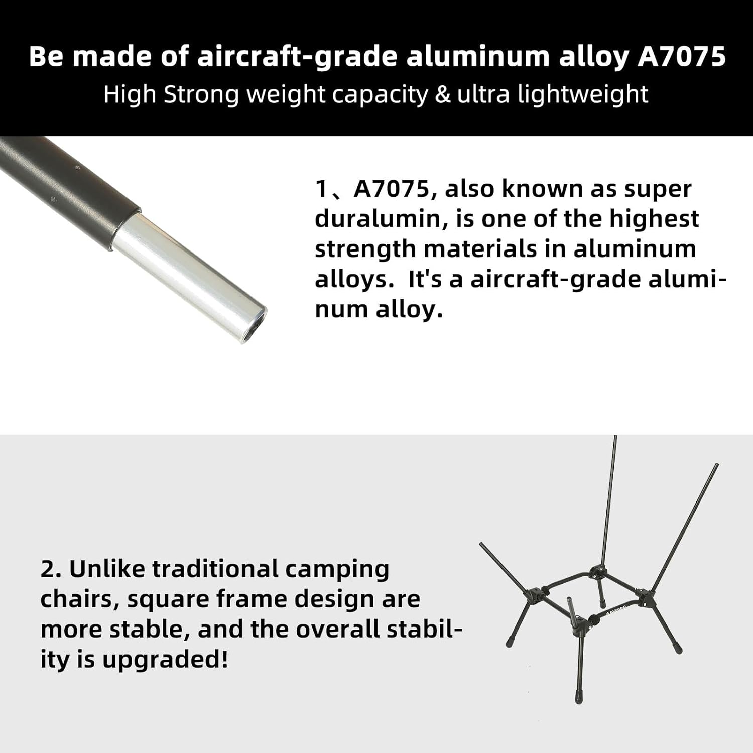 ROCK CLOUD Portable Camping Chair Ultralight Folding Chairs Outdoor for Camp Hiking Backpacking Lawn Beach Sports - Image 4